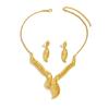 Schickes Legierungs-Blatt-Design Halsketten-Ohrringe-Set Allergiebeständige Accessoires Hohlmetall-Blatt-Schmuck Für Alle Hauttypen