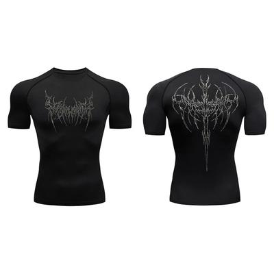 T-shirts de compression pour hommes Athlétiques Séchage rapide Hauts de sport Garde-éruptions Respirants Extensibles Évacuation de l'humidité Coupe ajustée Fitness