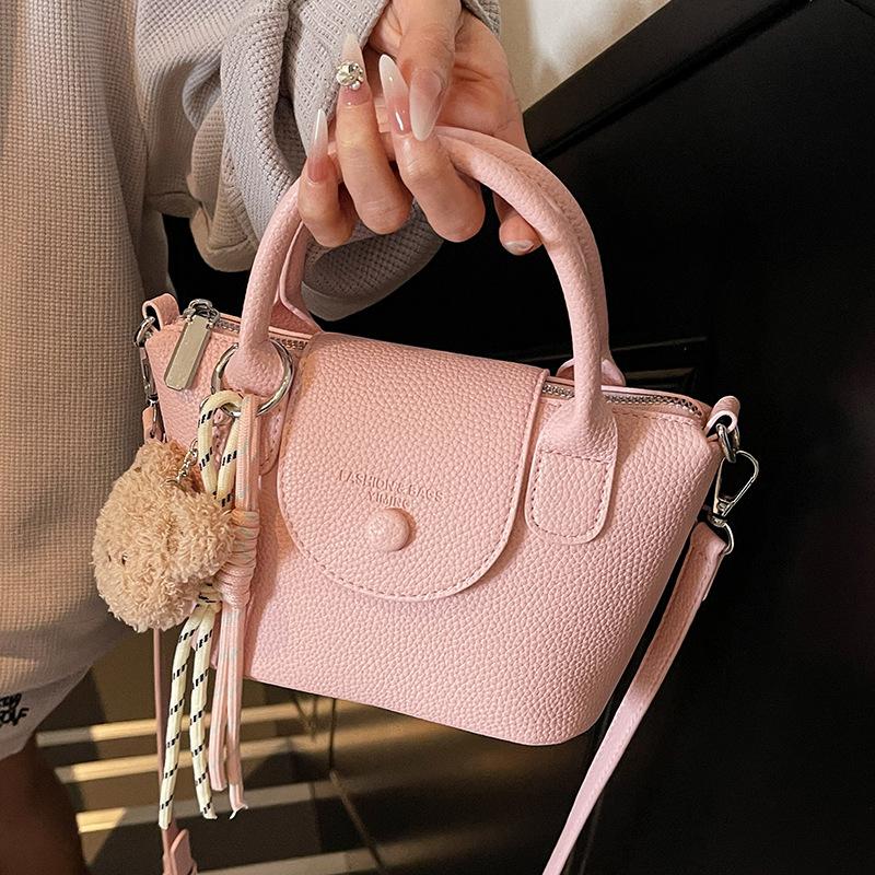 Spring and summer new products, high-end fashion lychee pattern texture handbag bag, femininity versatile commuter messenger bag