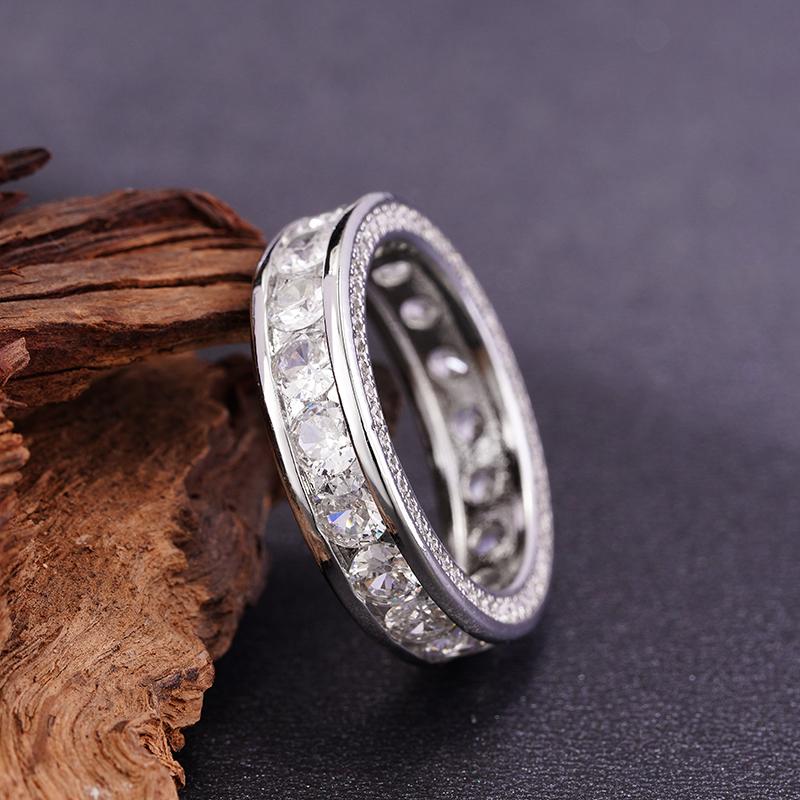 

Huitan Eternity Round Cubic Zirconia Promise Rings for Women Classic Wedding Engagement Band Accessories Luxury Female Zircon 10