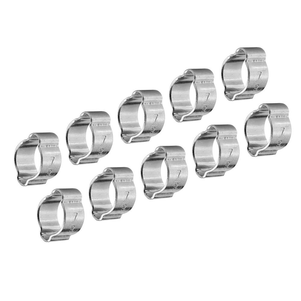 10pcs Two Ear Double Ear Hose Clamps Iron Zinc Plated Adjustable Hose Clamps Fule Petrol Pipe Tube 1