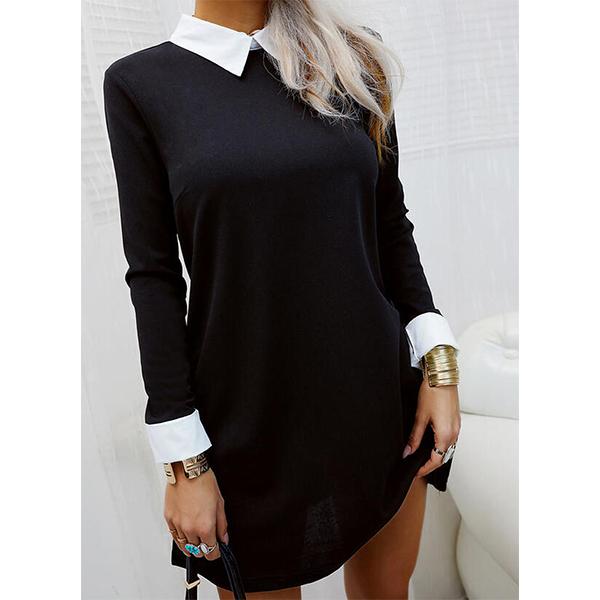 Frauen Mode Sexy T-Shirt Kleid Einfarbig Lange Ärmel Turndown Kragen Mini  Kleid Slim Sexy Loose Elegantes Bürokleid günstig kaufen — Preis,  kostenlose Lieferung, echte Bewertungen mit Fotos — Joom