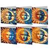 6Pcs Colorful Pattern DIY Diamond Painting Greeting Card with Envelope Diamond Birthday Blessing Card for Friend Family Lover