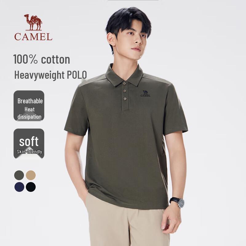 CAMEL Men s Heavyweight Outdoor Polo Shirt M