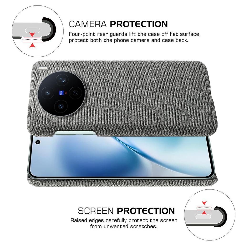 For vivo X200s 5G Phone Case Cloth Texture Anti-Scratch Protective PC Back Cover