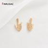 New Design 14K Gold Plated Brass Spade Shiny Crystal Zircon Pendant For DIY Women Handmade Jewelry Making Accessories Supplies
