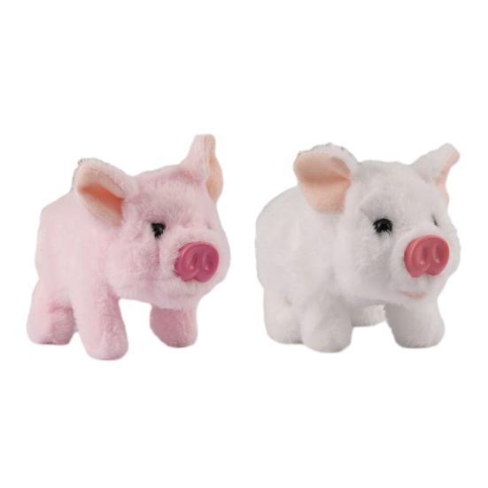 Electric Plush Pig Toy with Lifelike Sound Movable Nose Interactive Walking Pig Plushie Toddlers Simulation Stuffed Animal Toy