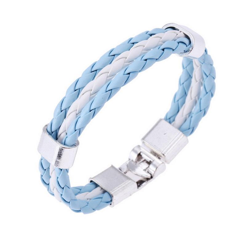 Bracelet en Cuir PU Tressé pour Hommes Femmes