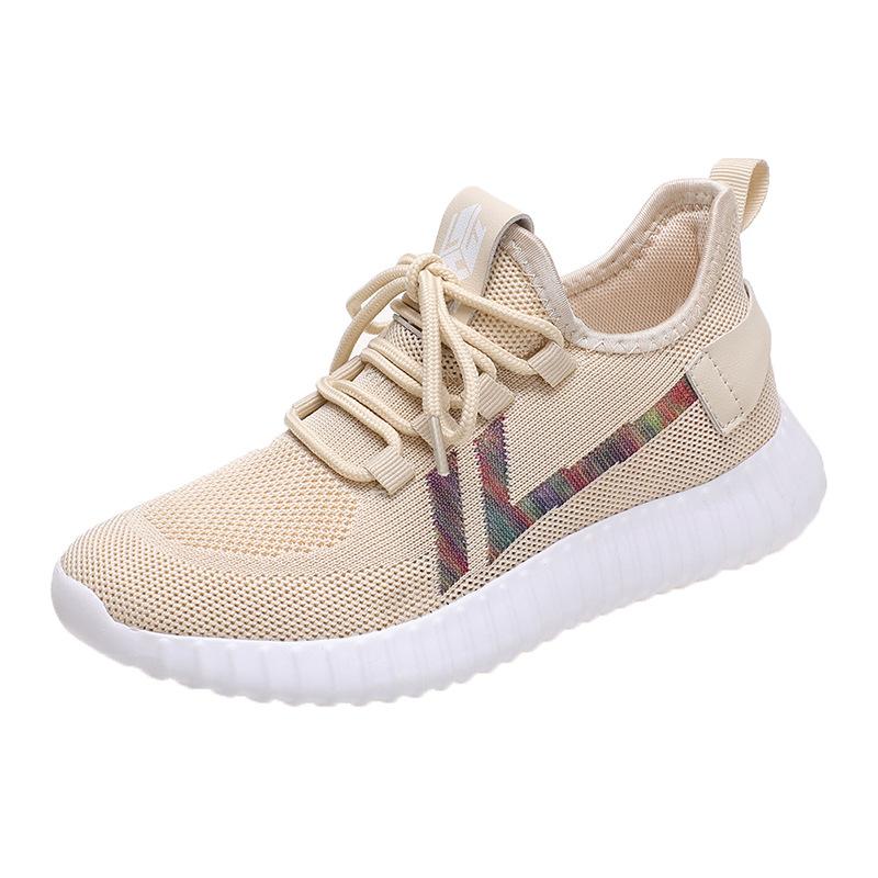 

2024 Женская спортивная обувь Легкие сетчатые кроссовки Женские спортивные дышащие кроссовки Flying Weave Повседневные Zapatillas Mujer 35 бежевый