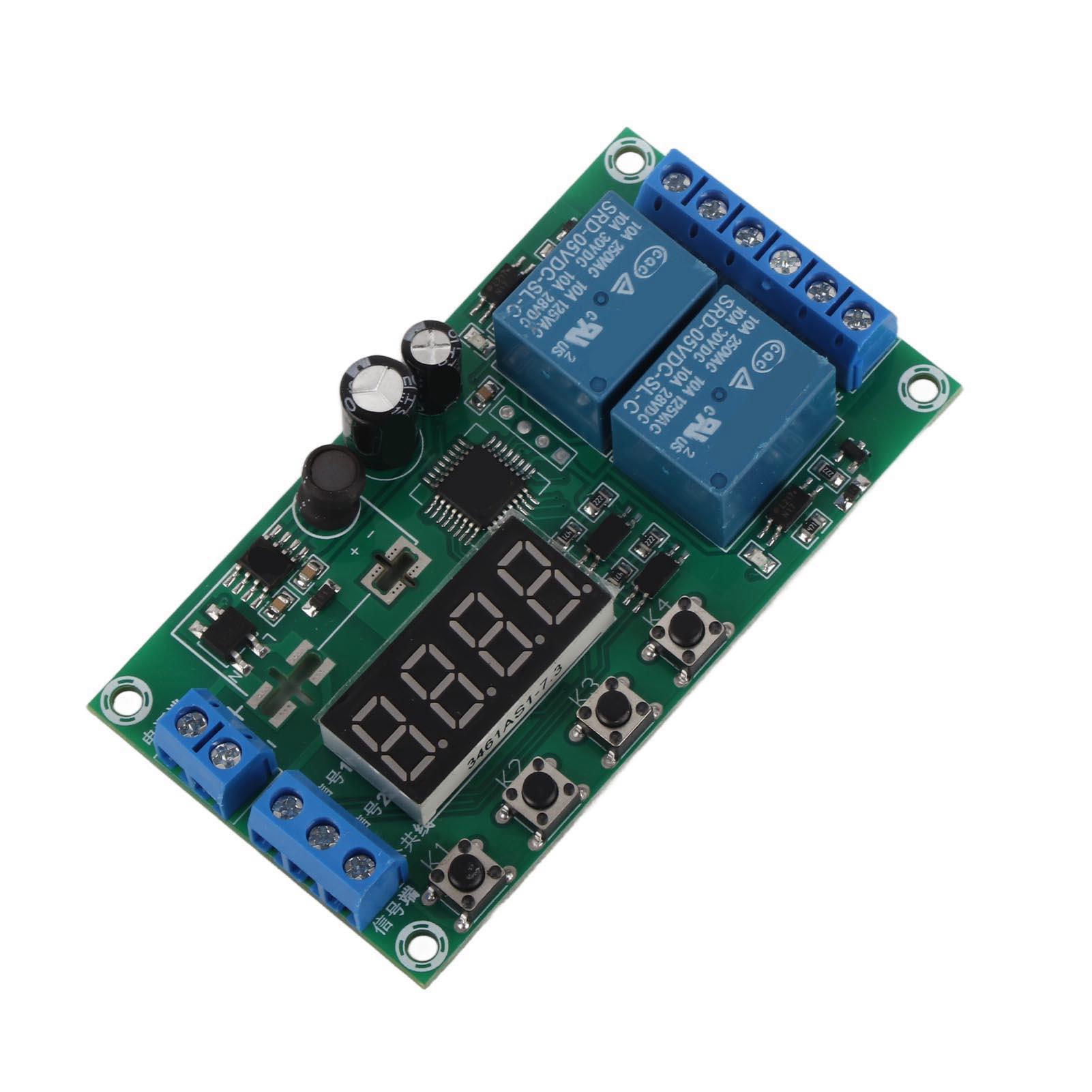 

Модуль реле затримки 2-канальний імпульсний тригер YF‑7 DC7‑30V для керування електромагнітним клапаном