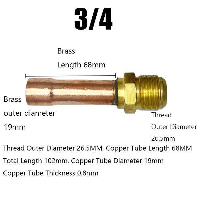 1/4 3/8 1/2 3/4 Inch SAE/Standard 45 Degree Brass Connector Copper Tube End Feeding Connector Adapter Air Conditioner
