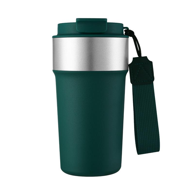 8th Gen 232g Stainless Steel Insulated Coffee Cup with Lanyard Straw, Portable for Car & Outdoor Use