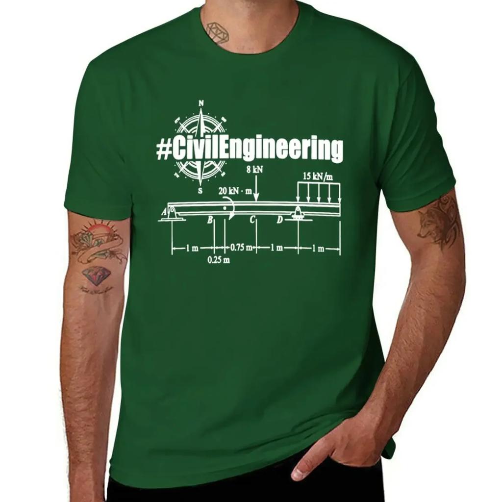 Civil Engineering Shirt T-Shirt Korean Fashion Short Sleeve Tee Mens Clothes