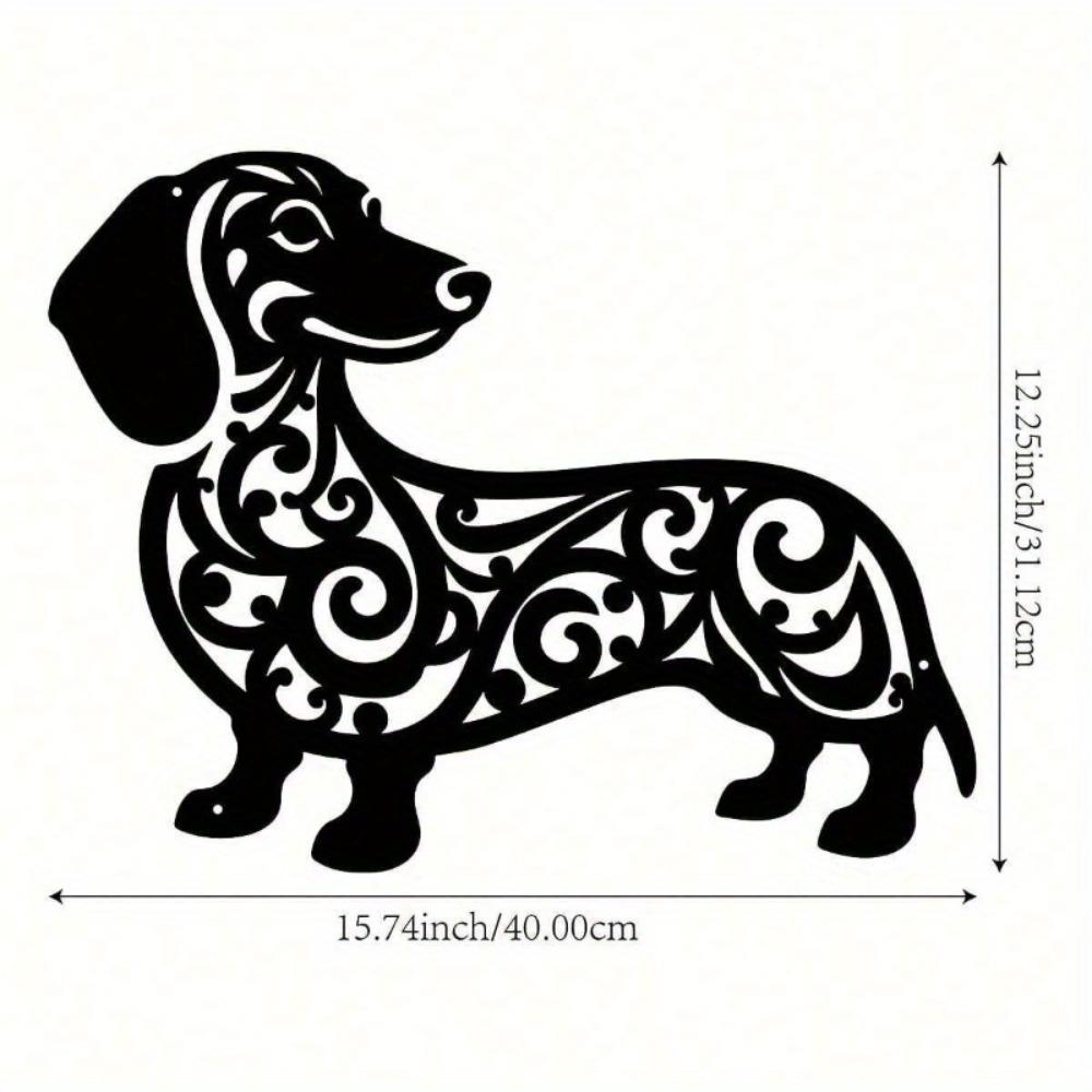 Black Iron Dachshund Dog Metal Wall Art Modern Home Outdoor Decor Living Room Bedroom Garden Gift Dog Lovers