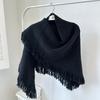 New Niche Design Solid Color Tassel Triangle Scarf for Men and Women Retro Thickened Warm Wool Shawl·