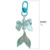 Sweet Cute Staining Colorful Bowknot Glittering Fish Tail Key Chains for Women Mobile Phone Chain Pendant Bag Charm Jewelry Gift