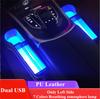 Bal oldali autósülés rés tárolódoboz pohártartóval 2 USB színes LED fénnyel