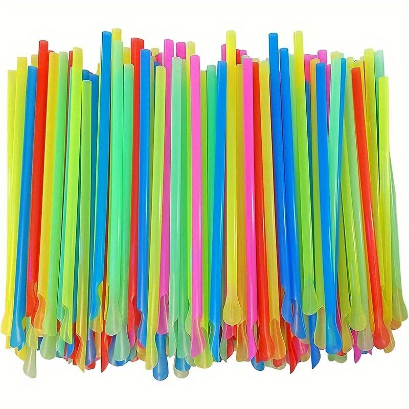 

500pcs Neon-colored Disposable Plastic Straws (reusable) 7.87*0.24 Inches, Coffee Straws, Kitchenware Stirring Straws, Suitable for Use In Hotels 500-Pack