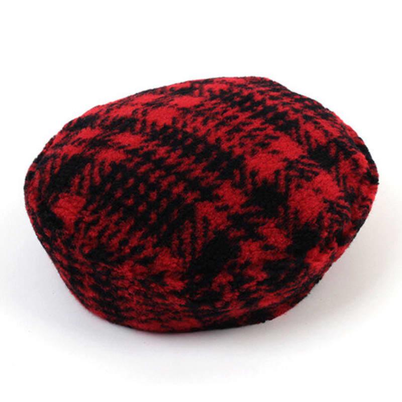 

Универсальная химия Флис Красная клетка Берет Берет FREE