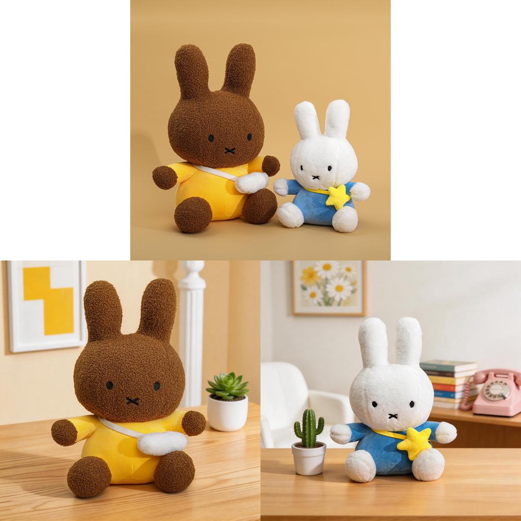 Miffy Plush Toy With Starry Flap Bag For Kids And Collectors