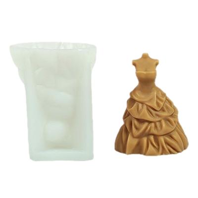 Evening Dress Silicone Molds for Candle Soap Fondant Chocolate Candy Wedding Dress Silicone Candle Molds for Epoxy Resin