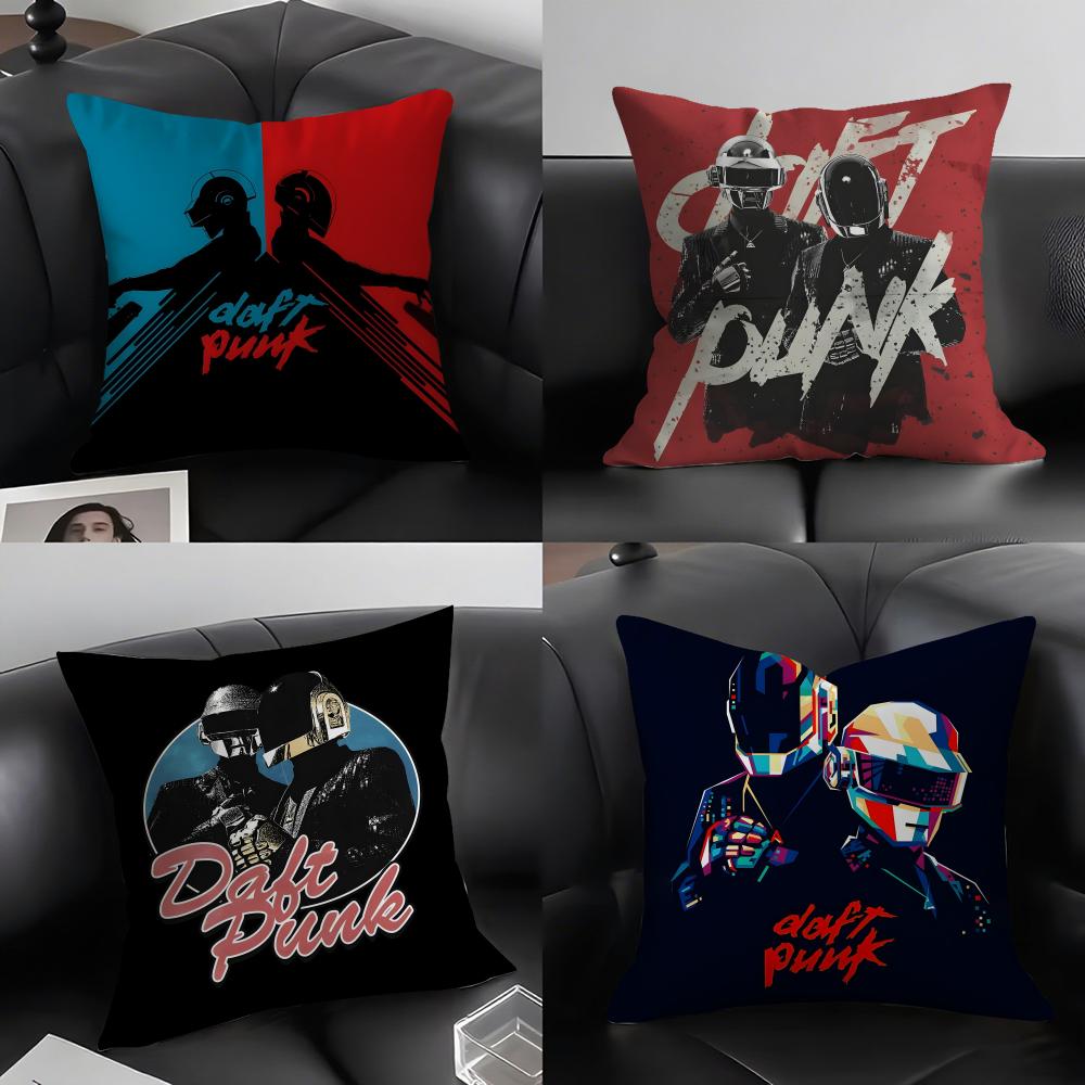 D-Daft Punkk Band Cushion Cover Pillowcase Ultra Soft Skin Friendly Fabric Cloud Like Comfort & Concealed Zipper