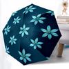 1 Stück Blaue Blume Muster Automatisches Öffnen/Schließen Regenschirm, Ideales Ventilator Geschenk für Geburtstag, Weihnachten, Trendige Mode y250828038