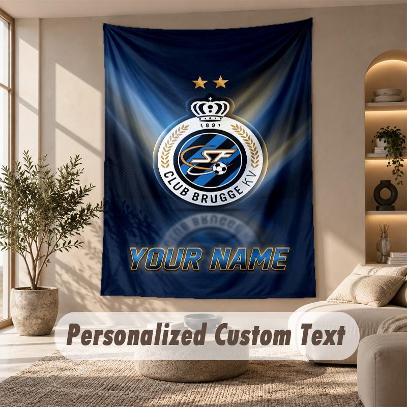 Tapestry Custom Name Text, Wall Hanging Tapestry Home Room DecorClub Brugge FC