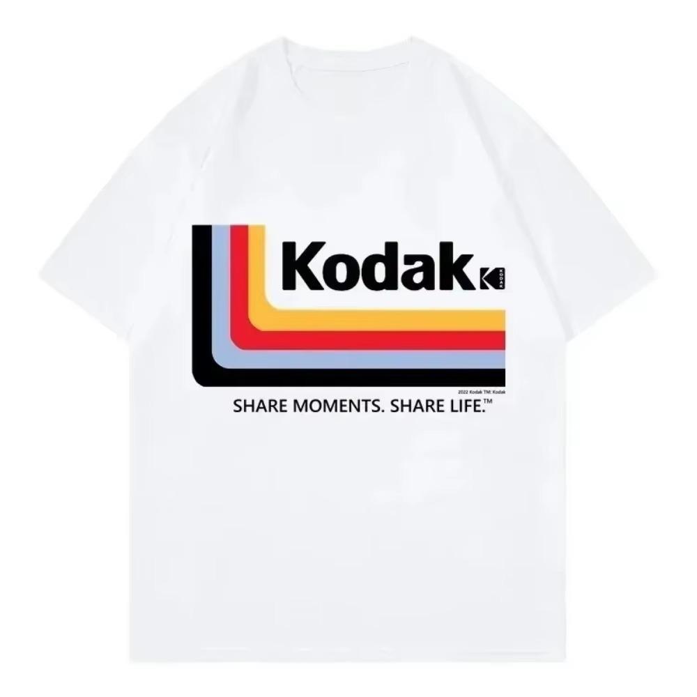 Hot Sale Kodak Brand Korean Men Women T-shirt Short Sleeve Tshirt Clothing Designer Tee High Quality T Shirt Summer Tops Fashion