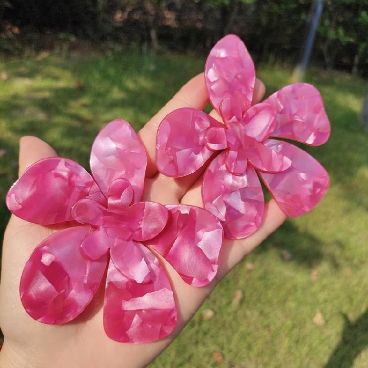 Acrylic Big Flower Earrings Floral Stud Earrings Statement Beach Jewelry