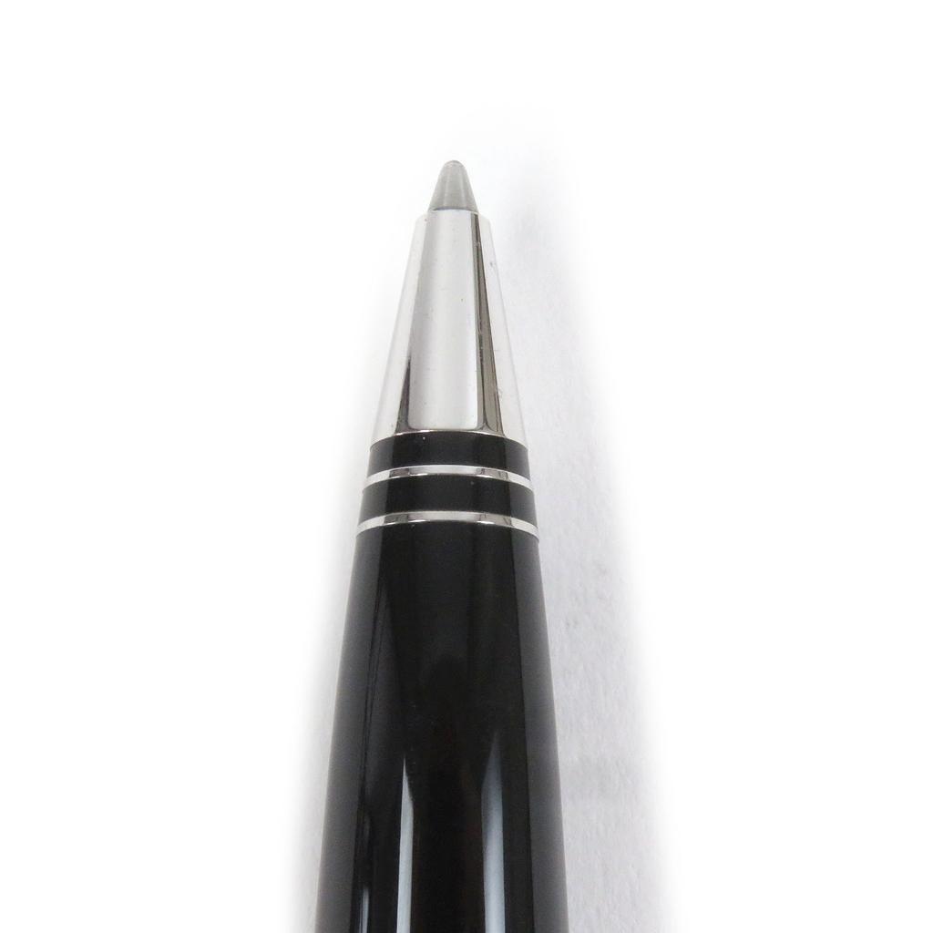 Great LOUIS VUITTON Ballpoint Pen Dock Lacquer Twist Type Black Silver Mens Used