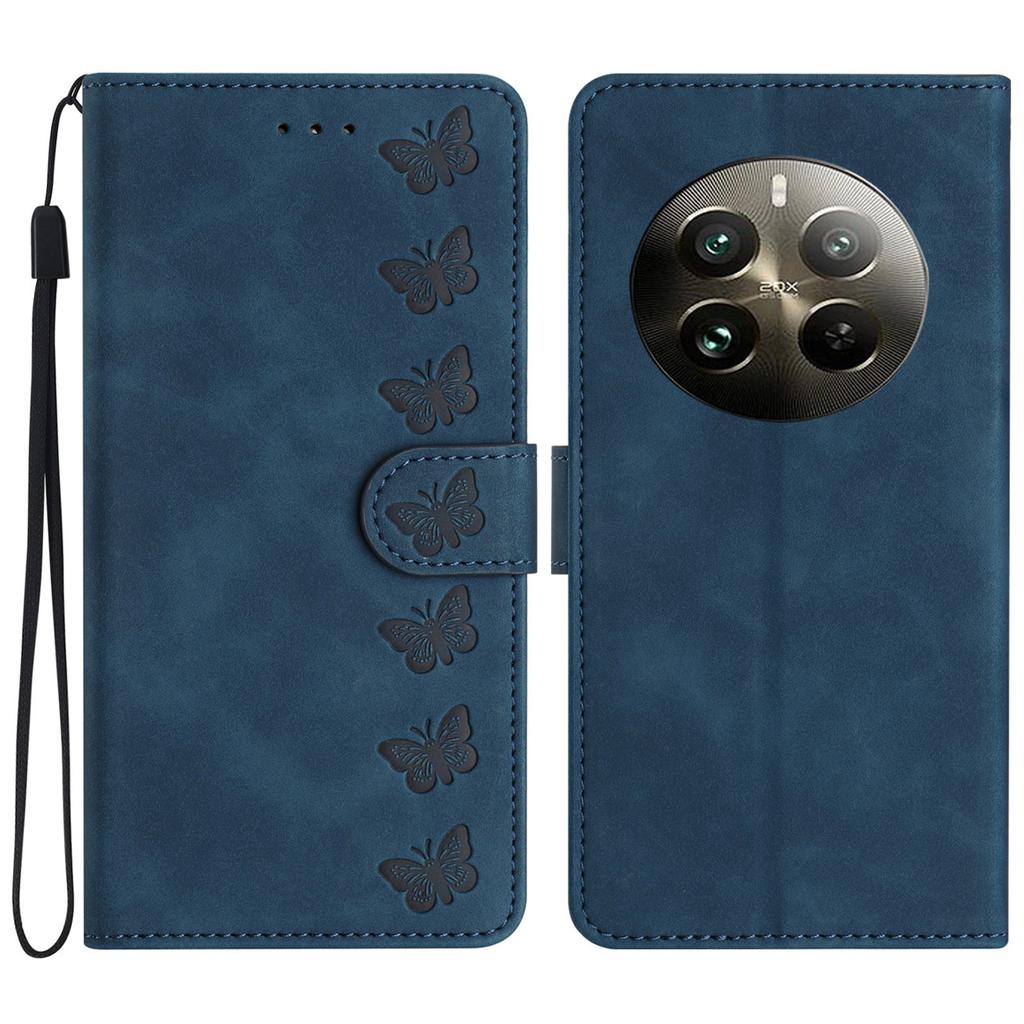 For Realme 12 4G/12+ 5G Case Imprinted Butterfly Leather Wallet Phone Cover