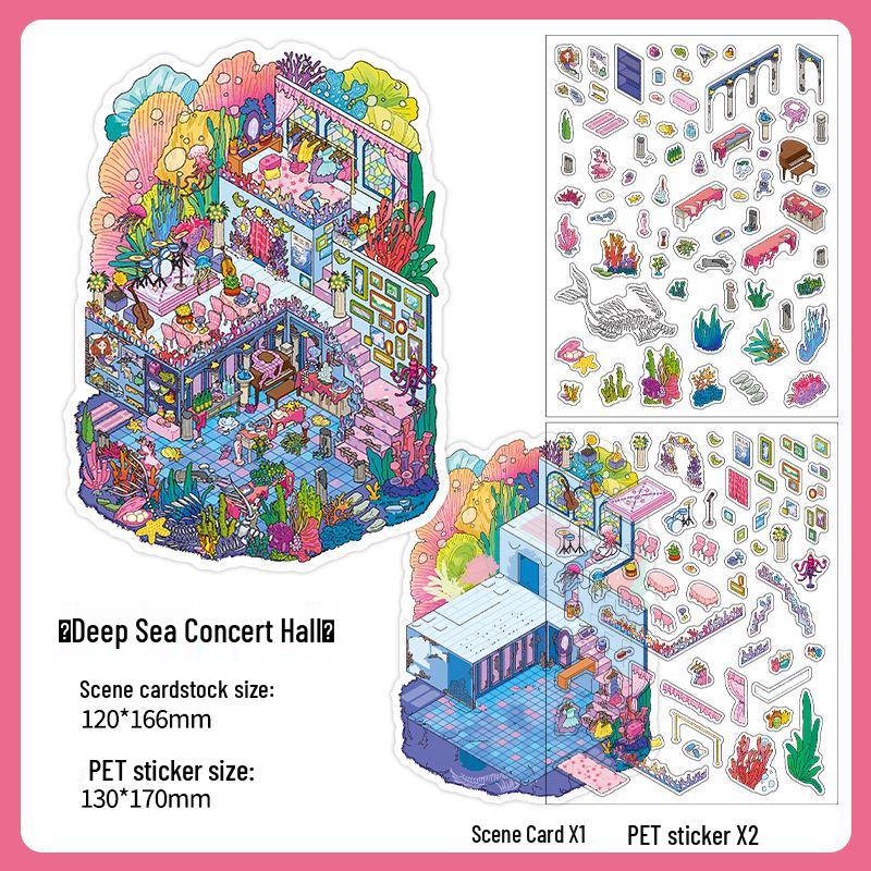 

Infeel.Me 35th Series 2.5D Scenery Sticker Set - PET + White Card, 3 Sheets