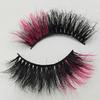 1 Pair Fluffy 25MM Mink Eyelashes Colored Lashes  Bulk Wholesale Pink White Red Blue 5D Mink Lashes Supplies Makeup Tools