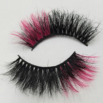 1 Pair Fluffy 25MM Mink Eyelashes Colored Lashes Bulk Wholesale Pink White Red Blue 5D Mink Lashes Supplies Makeup Tools