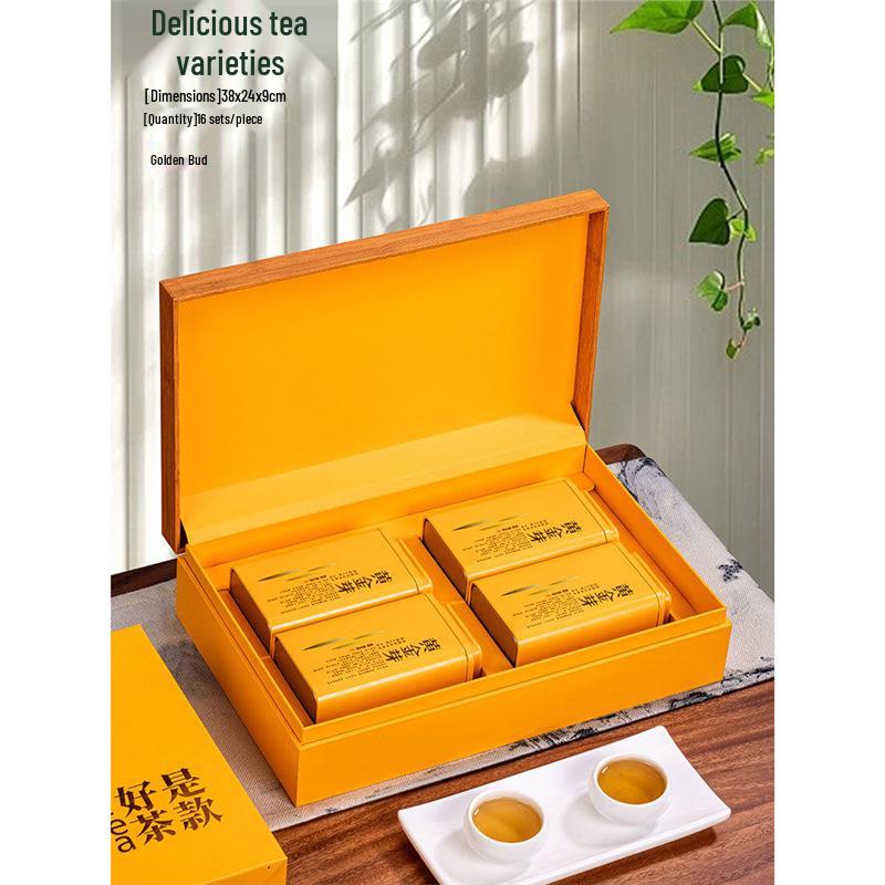 Golden Bud Gift Box - Custom High-Grade White Tea & Pre-Qing Longjing Tea Packaging