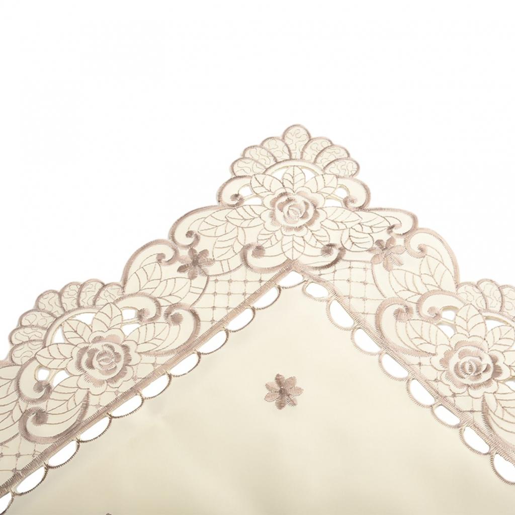 White Tablecloth Embroidered Table Cloth Satin Fabric