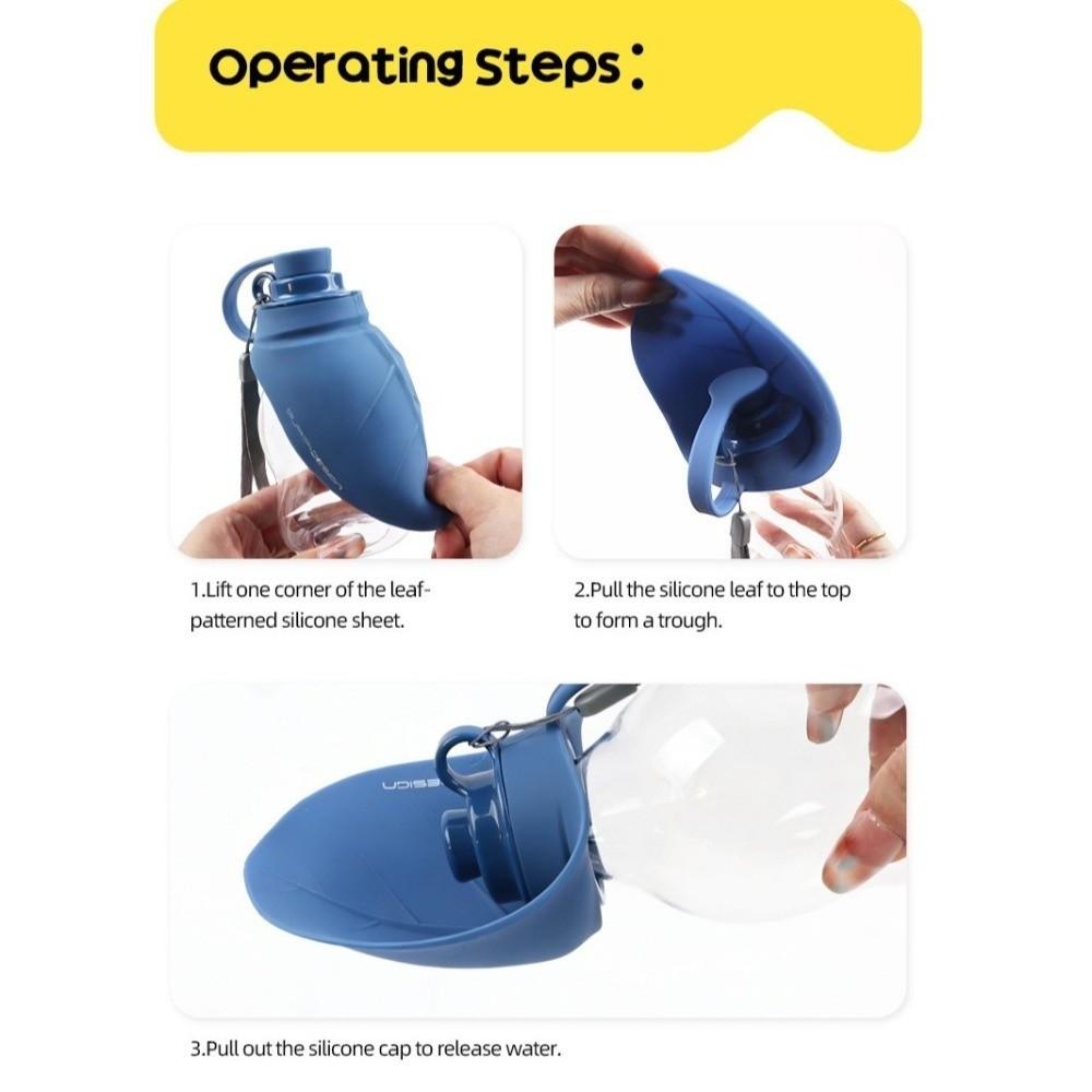 Lekdichte Opvouwbare Hond Waterfles Afneembare Huisdier Drinkbak Huisdier Voedseldispenser Kamperen