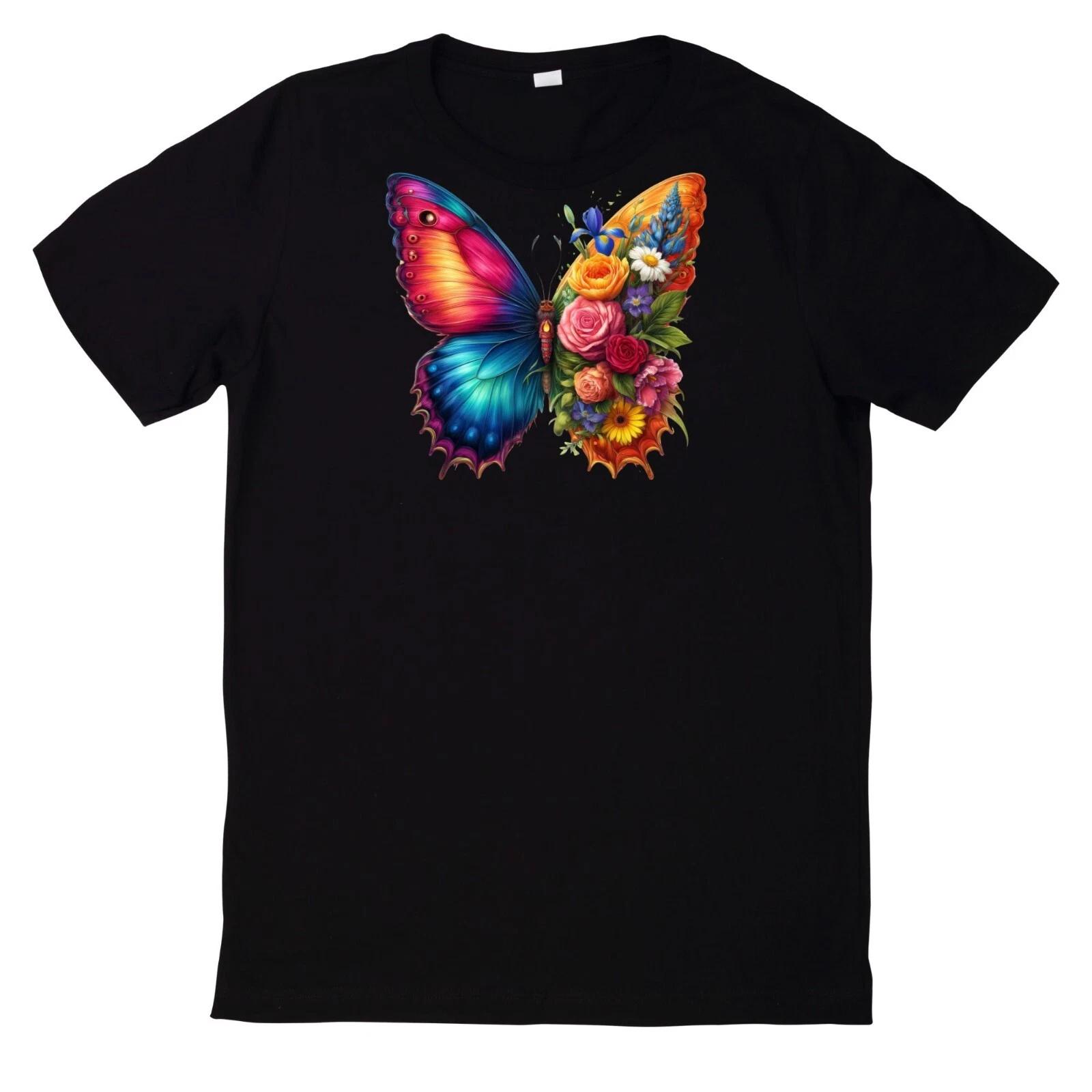 T-Shirt Blumen schmetterling S