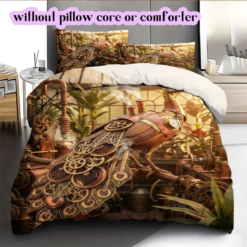 Medieval MachineryPattern Bedding Quilt Set Quilt Cover Pillowcase Home Decoration Birthday Gift (1 * duvet cover + 2 * pillowcase, without core)