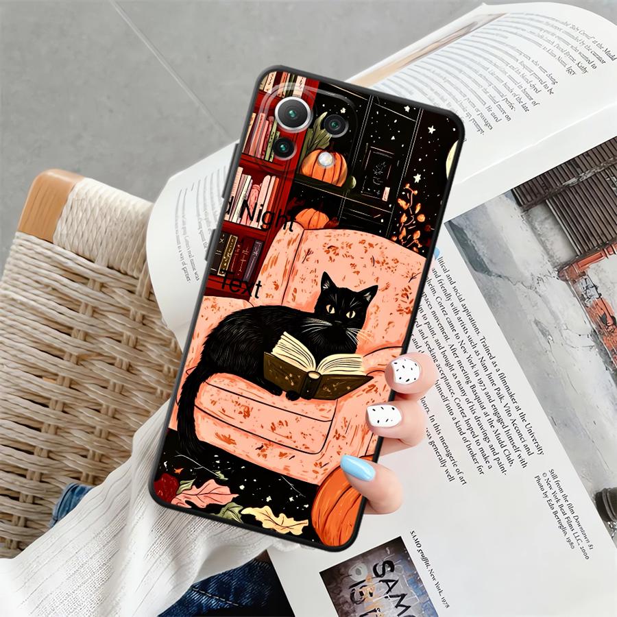Case for Xiaomi Mi 13 14 15 Pro 10T 11T 12T Pro 11 12 13 Lite 12X Black Soft Phone Cover Cartoon Cat