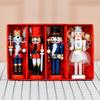 4Pcs 13Cm Tall Mouse Princess Guard Nutcrackers Ornament Wooden Christmas Decors Durable Moisture Resistant Design
