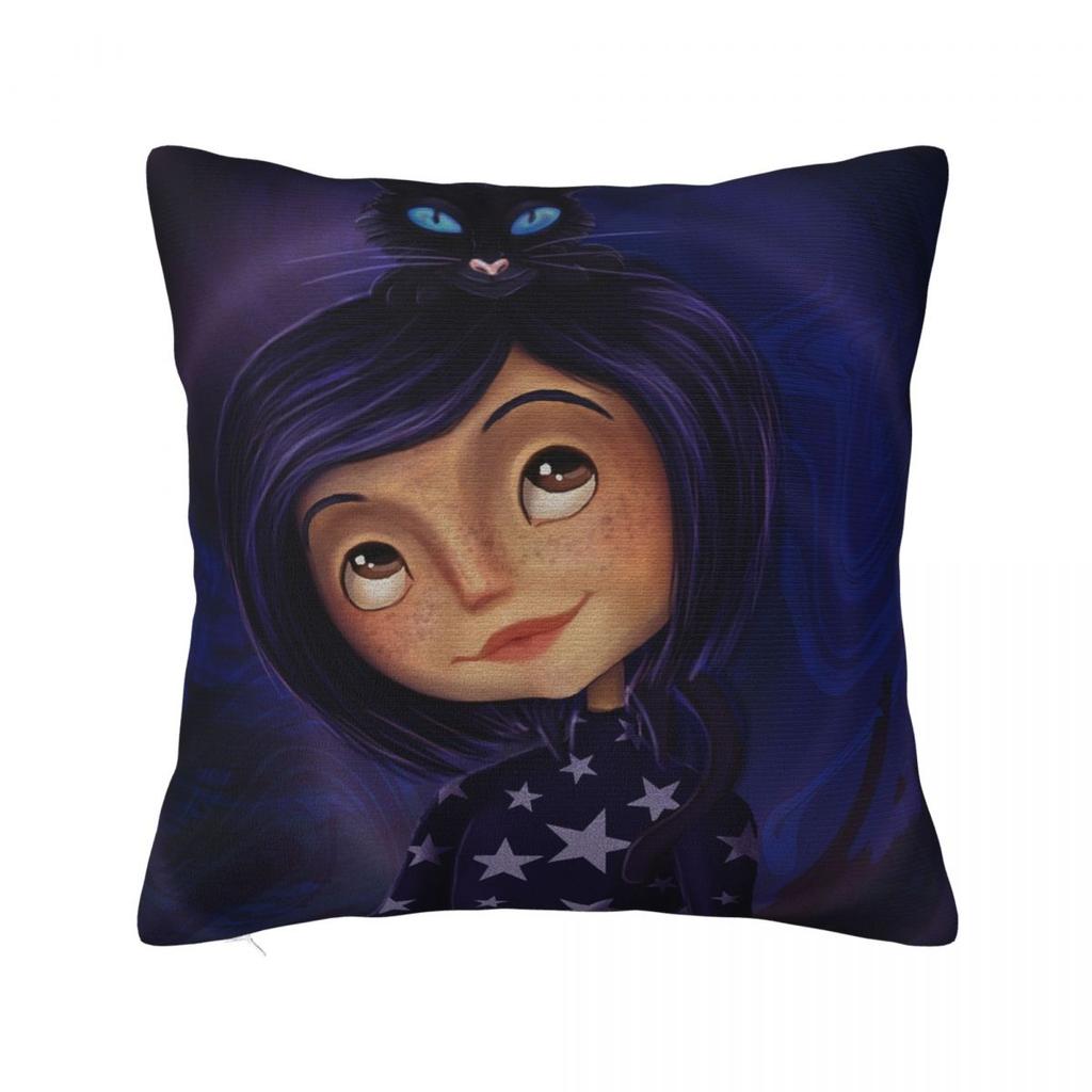 Coraline Tim Burton Pillow Case the Secret Door Fantasy Cushion Cover Custom Zipper Decor Pillowcase for Sofa 18