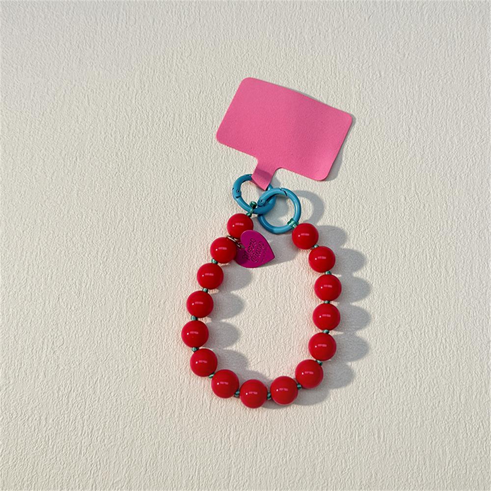 

Korean Cute Colorful Love Heart Bead Phone Chain Pendant Charm Strap Cord For iPhone Samsung Bag Universal Girl Hanging Rope