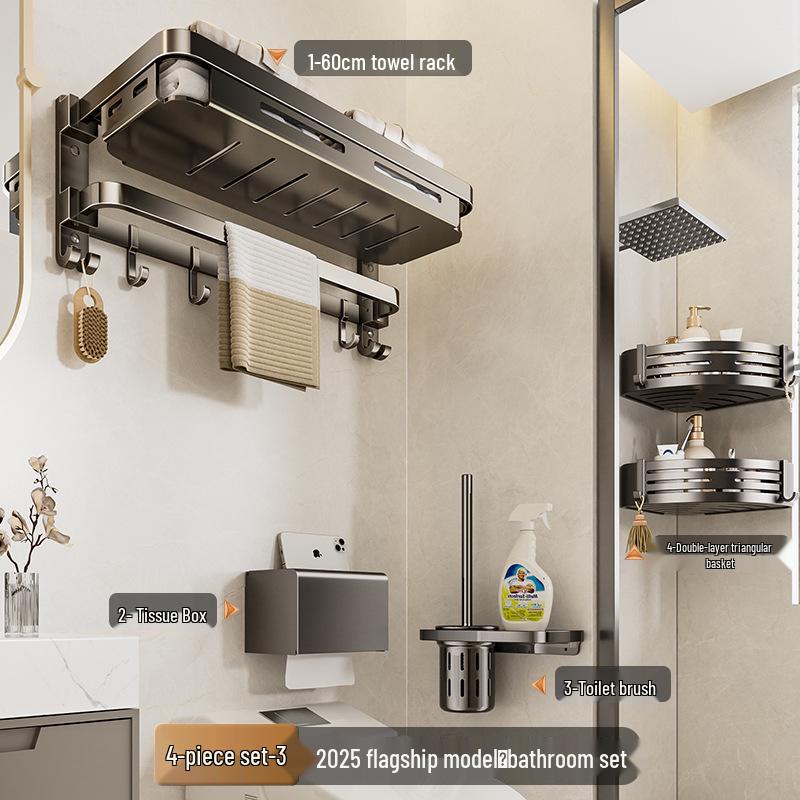 Wandmontierter, faltbarer Badezimmer-Handtuchhalter ohne Bohren