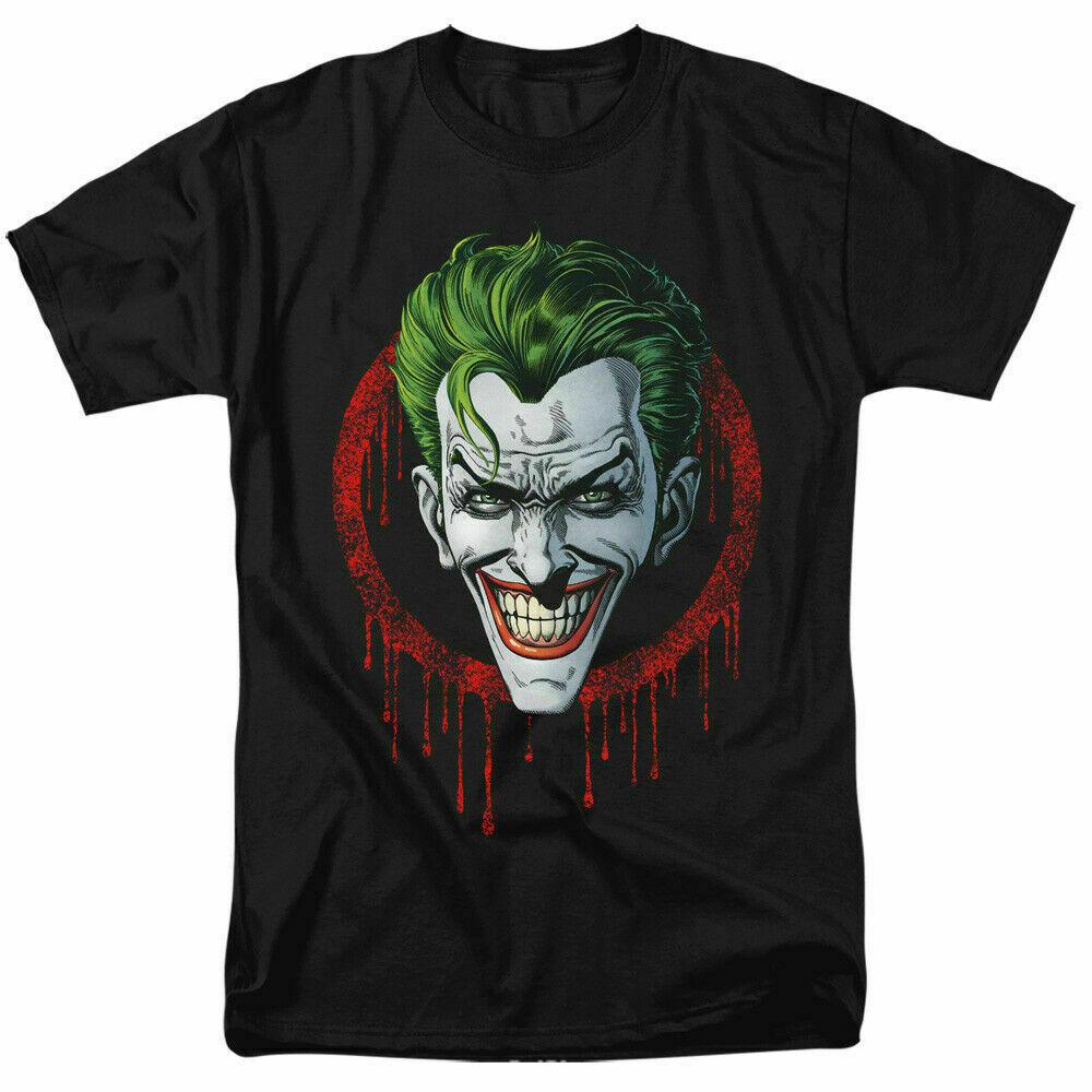 The Joker Drip Logo T Shirt Licensed Comic Book Tee Black L
