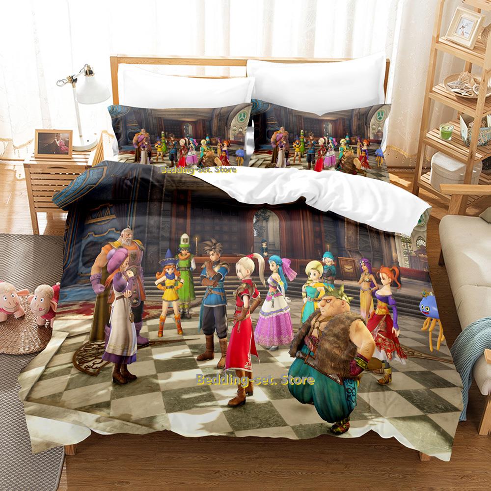 Neues Dragon Quest Bettwäscheset Einzelbett Twin Bett Vollbett Queen Size King Size Bettwäscheset für Erwachsene Kinder Schlafzimmer Bettbezug-Sets Anime