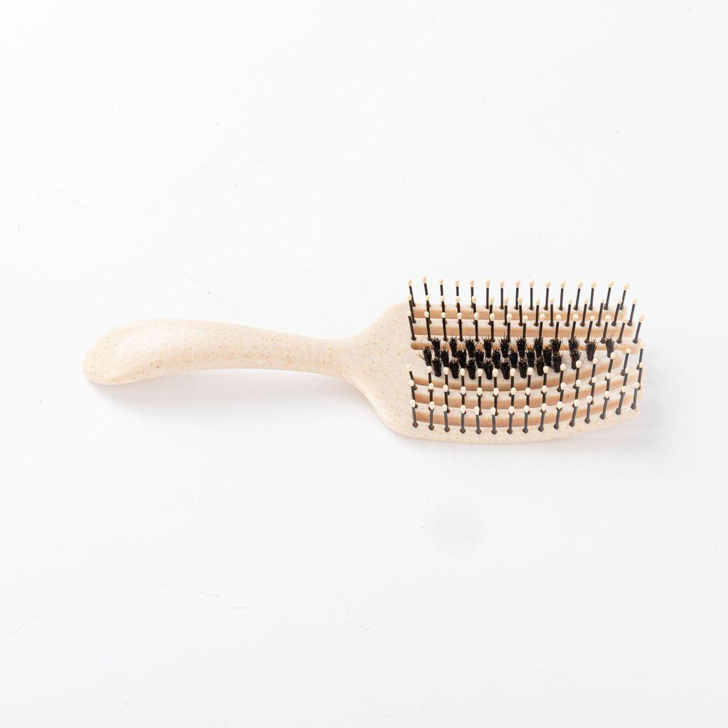 Pig Bristle Fluffy Styling Six-Claw Straightening Hollow Rib Massage Comb