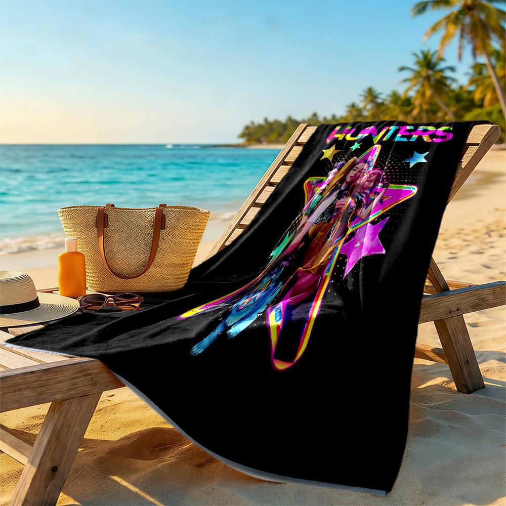 Demon Hunter Girls 1 Beach Towel Soft Durable Quick-Dry Comfortable Lightweight Portable for Swimming,Beach,Camping, Travel