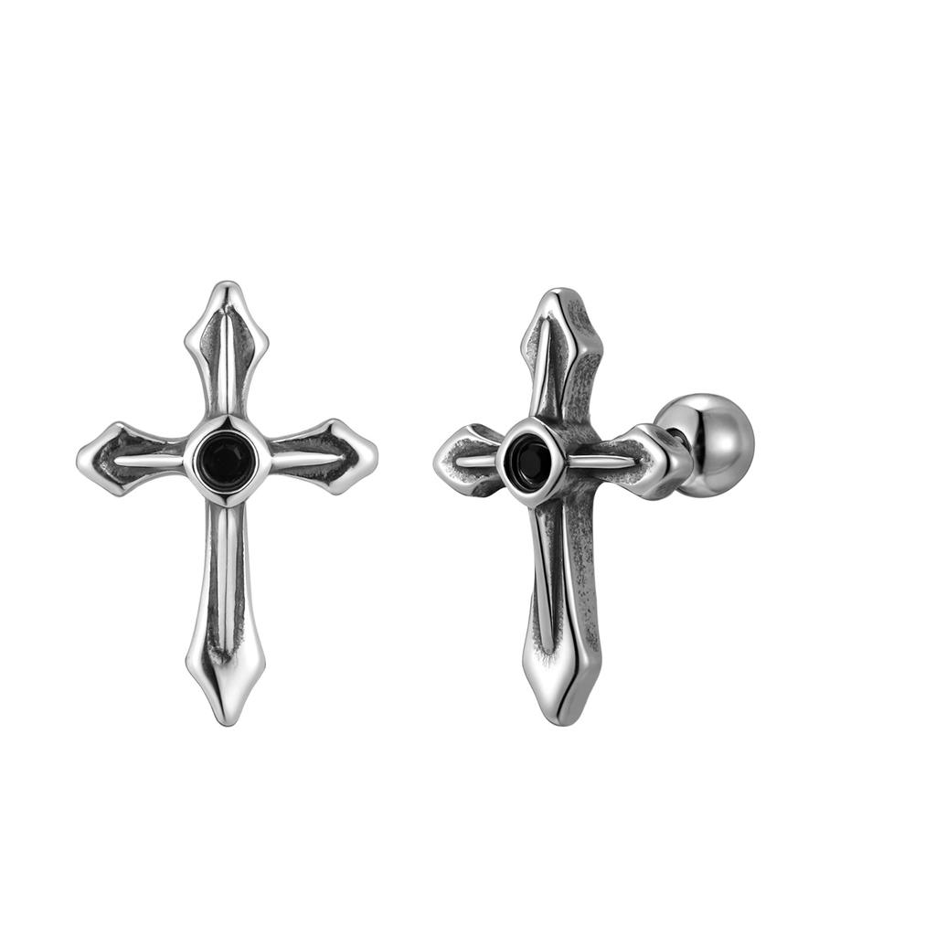Vintage Gothic Cross Earrings for Women Men 1pc/1pair Stainless Steel Unique Earrings Stylish Fashion Jewelry